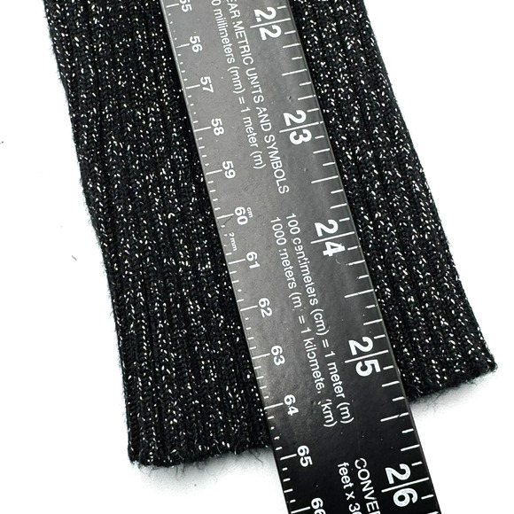 ABERCROMBIE & FITCH Large Black Silver Metallic Long Sleeve Ribbed Knit Bodysuit - Picture 10 of 10